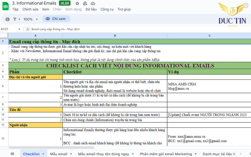 Cần xây dựng nội dung email mới mẻ và hấp dẫn theo checklist